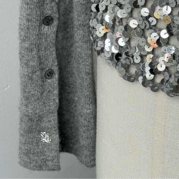 IISLI NY Rate Vintage 💯CASHMERE sequins and Swarovski Crystals sz M - Picture 5 of 16
